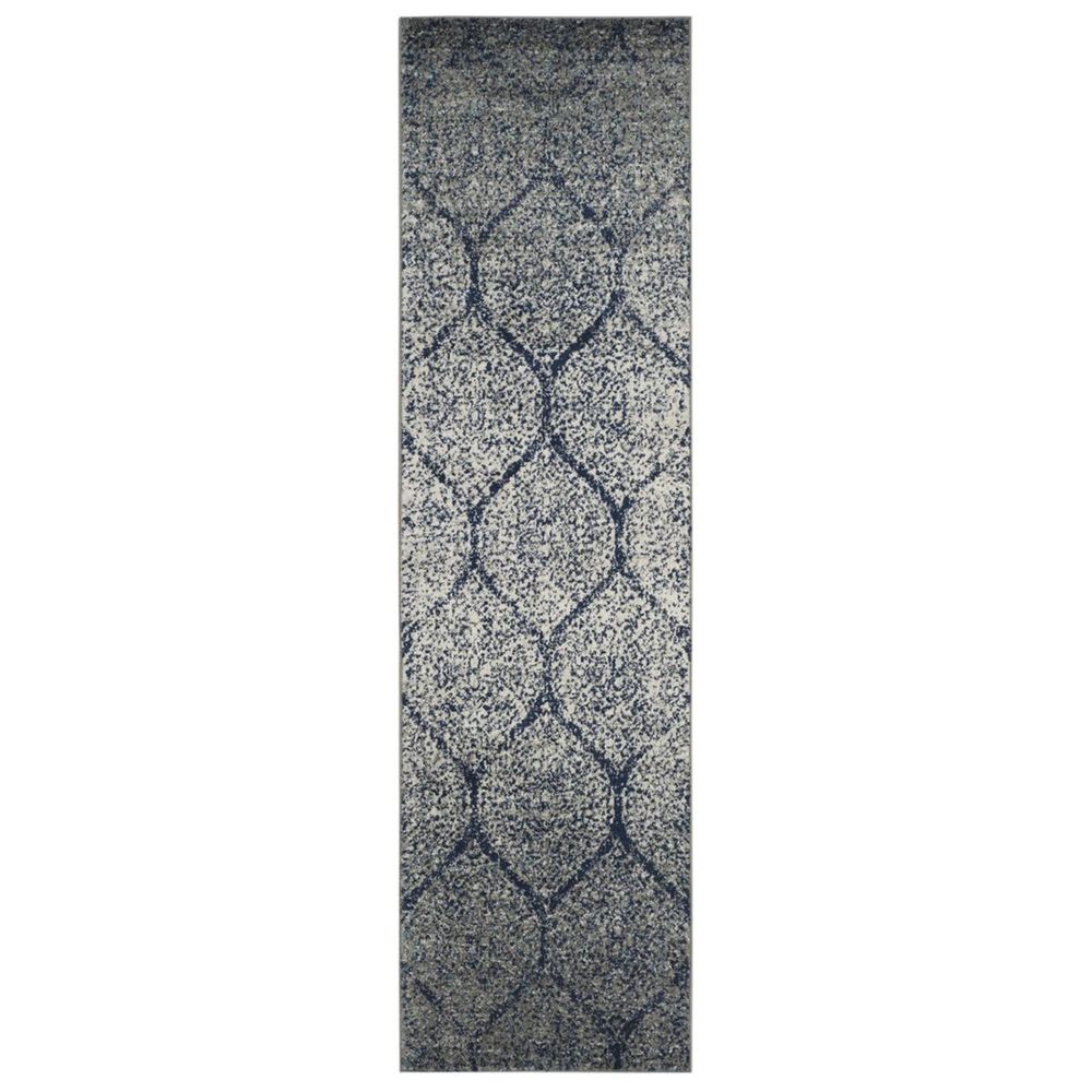 Safavieh Madison MAD604G 2"3" x 12" Navy and Silver Runner, , large