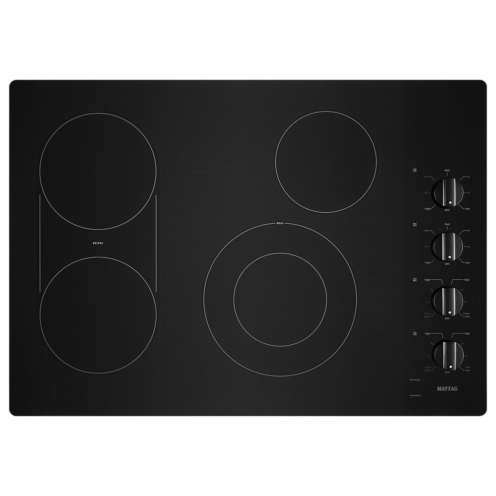Maytag 2-Piece Kitchen Package with Stainless Steel 30&quot; Built-In Single Wall Oven and Black Electric Cooktop, , large
