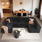 Noviland HOMLUX Modular Floor Sofa with Plush Corduroy, U-Shaped Sectional Cloud Couch with Chaise in Black, , large