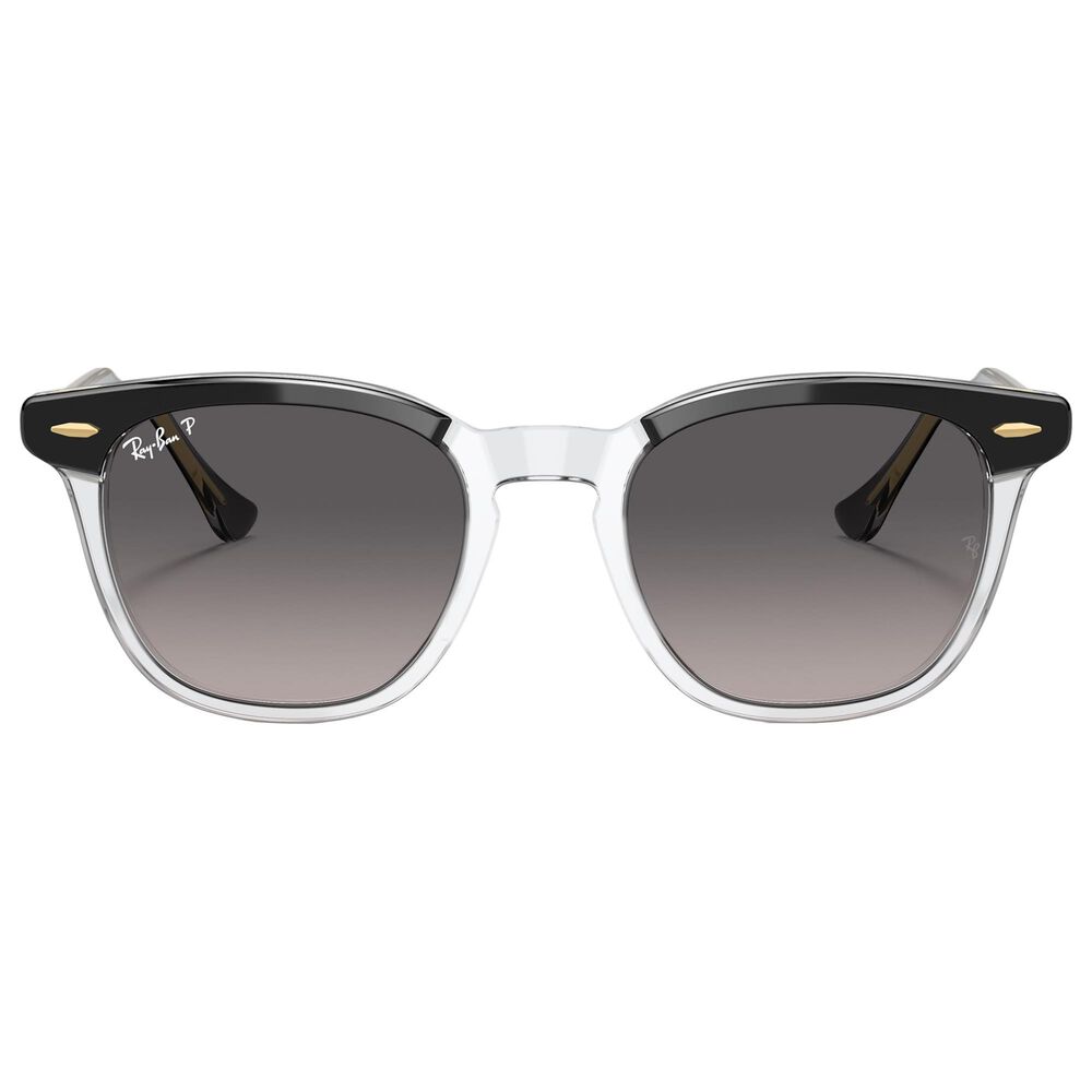 Ray-Ban Hawkeye Size M Sunglasses with Grey Lenses in Polished Black on Transparent, , large