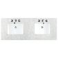 James Martin Vanities Amberly 60" Double Bathroom Vanity in Walnut with 3 cm Eternal Jasmine Pearl Quartz Top and Rectangular Sinks, , large