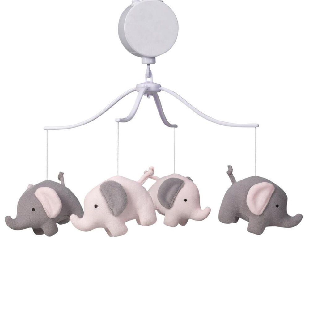 Lambs and Ivy Eloise Musical Mobile in Pink and Gray, , large