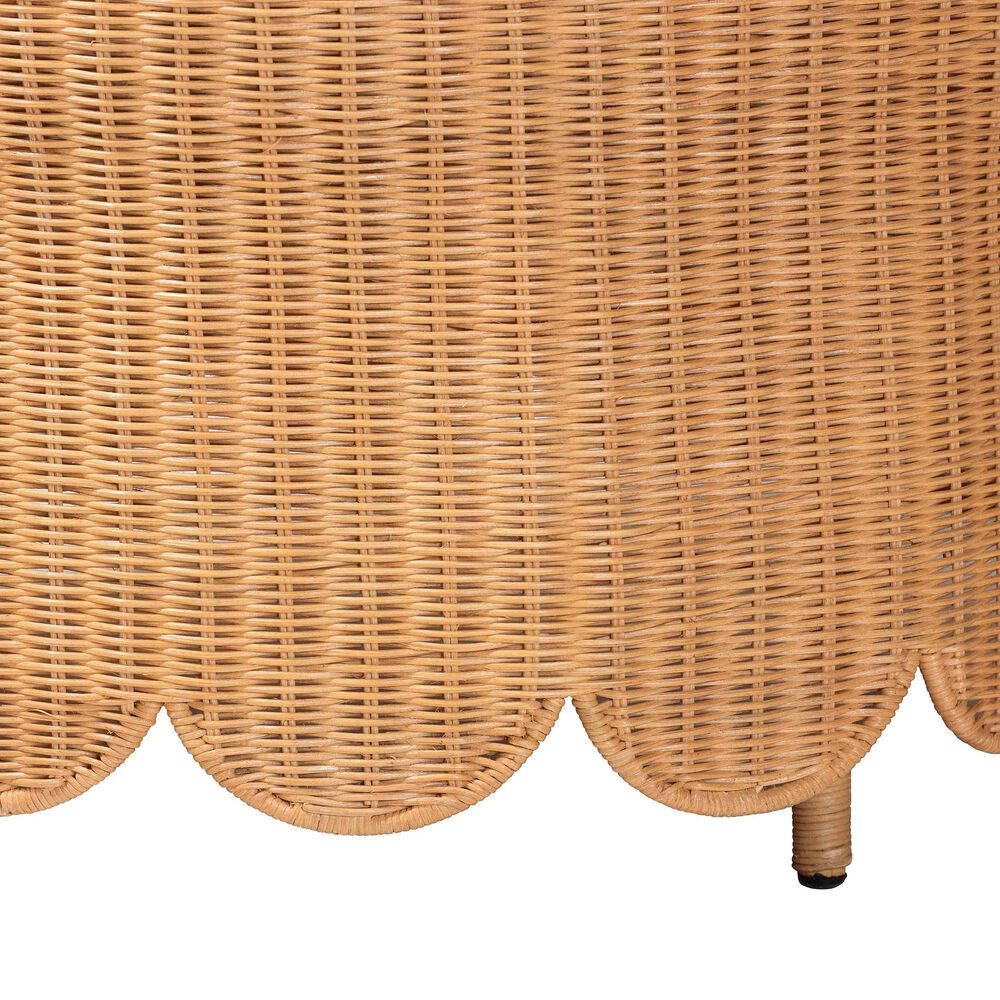 bali &amp; pari Teresa Ottoman with Light Honey Rattan in White, , large