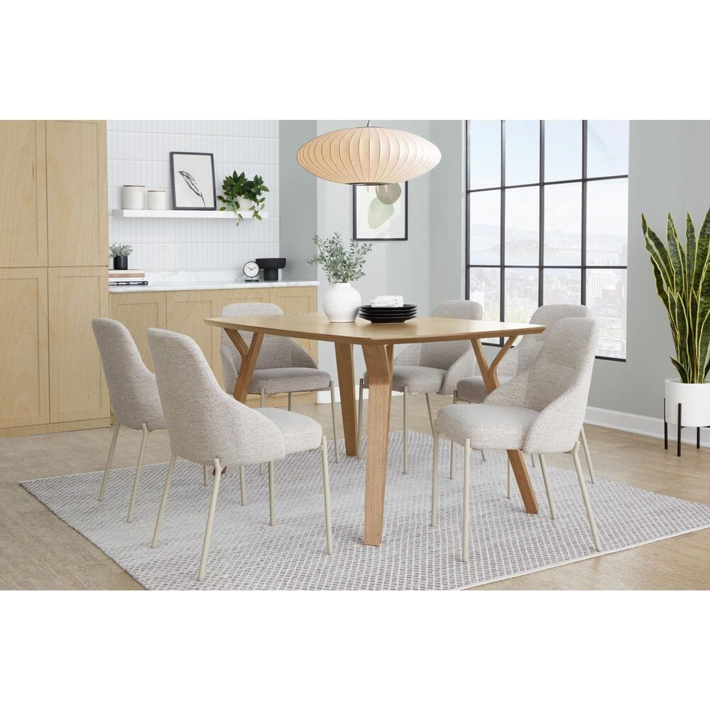 Lumisource York Side Chair with Oatmeal Upholstered in Latte (Set of 2), , large