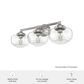 Hunter Saddle Creek 3-Light Vanity with Clear Seeded Shade in Brushed Nickel, , large