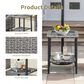 Sunwell Garden 19" Patio Square Side Table with Glass Top in Gray, , large