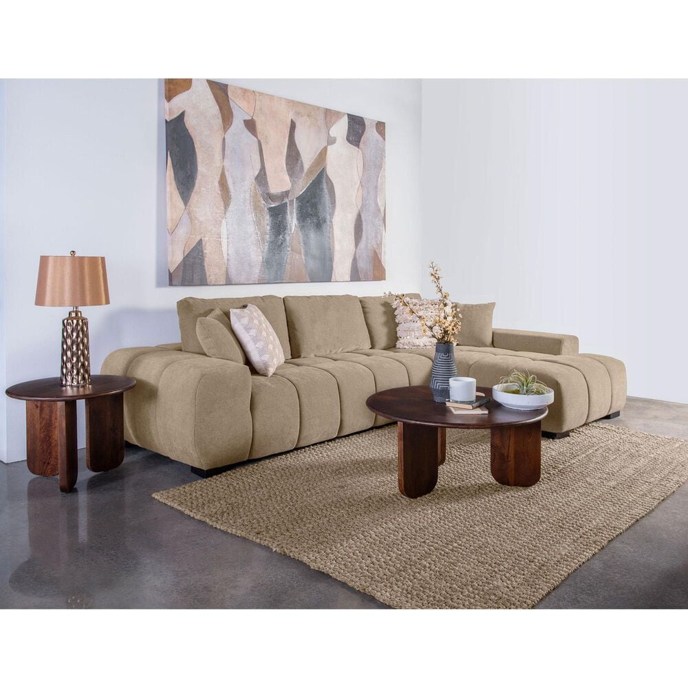 Pacific Landing Octavia 2-Piece Stationary Right Facing Sectional in Camel, , large