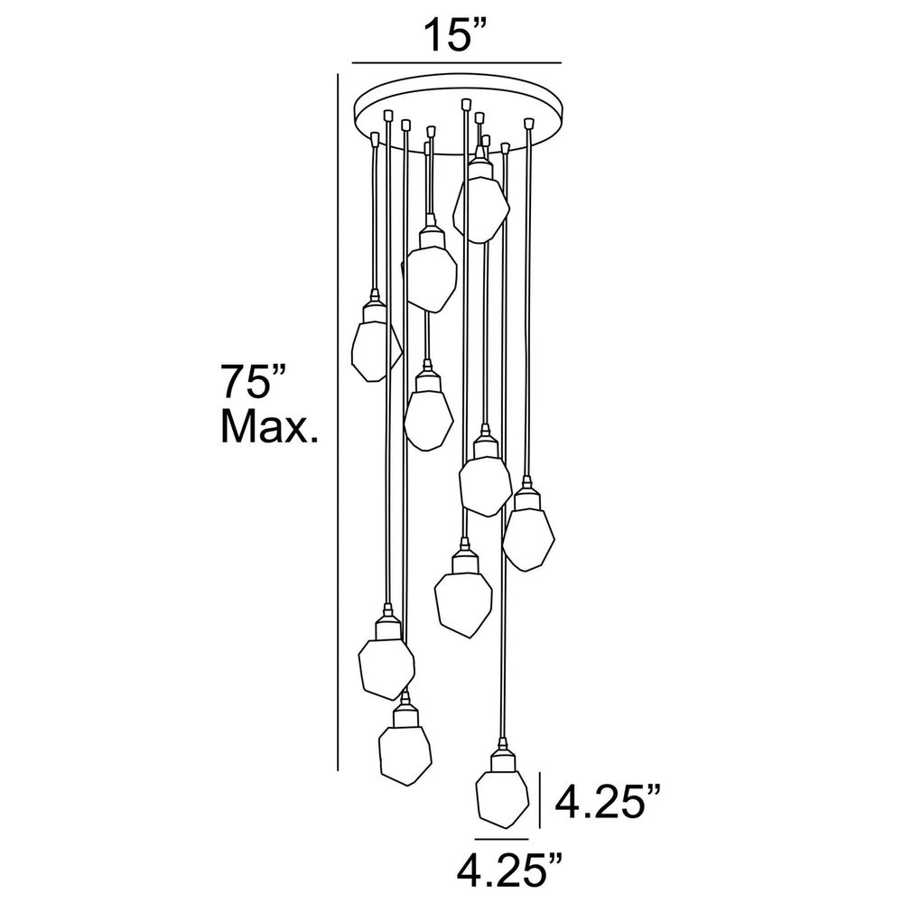 Lite Source Dodson LED 10-Light Pendant in Polished Brass and Crystal, , large
