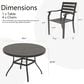Hearth and Haven 5-Piece Outdoor Metal Dining Set with Stackable Chairs and Round Slatted Table in Black, , large