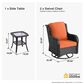 HOMLUX 3-Piece Patio Conversation Set with Curved-Arm Swivel Rocking Chairs and Brown Wicker in Orange, , large