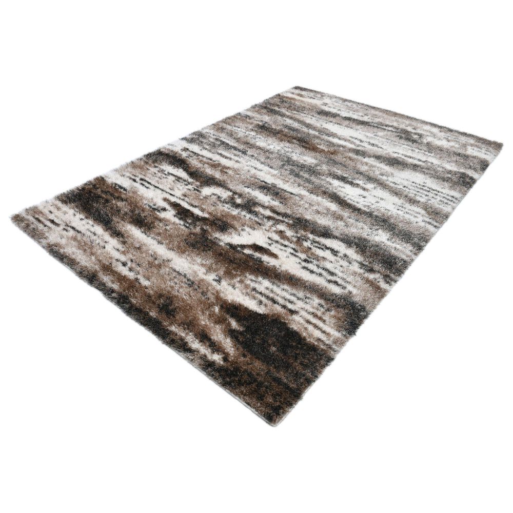 Central Oriental Pulse Delany Brown and Dark Vison 5&#39;3&quot; x 7&#39;3&quot; Area Rug, , large