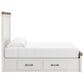 Ashley Rustic King Storage Panel Bed with White and Brown, , large