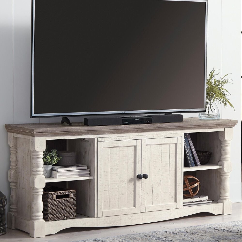 Ashley Havalance 67&quot; Extra Large TV Stand in Weathered Gray and Vintage White, , large