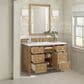 James Martin Vanities Lorelai 48" Single Vanity in Light Natural Oak with 3 cm White Zeus Quartz Top, , large