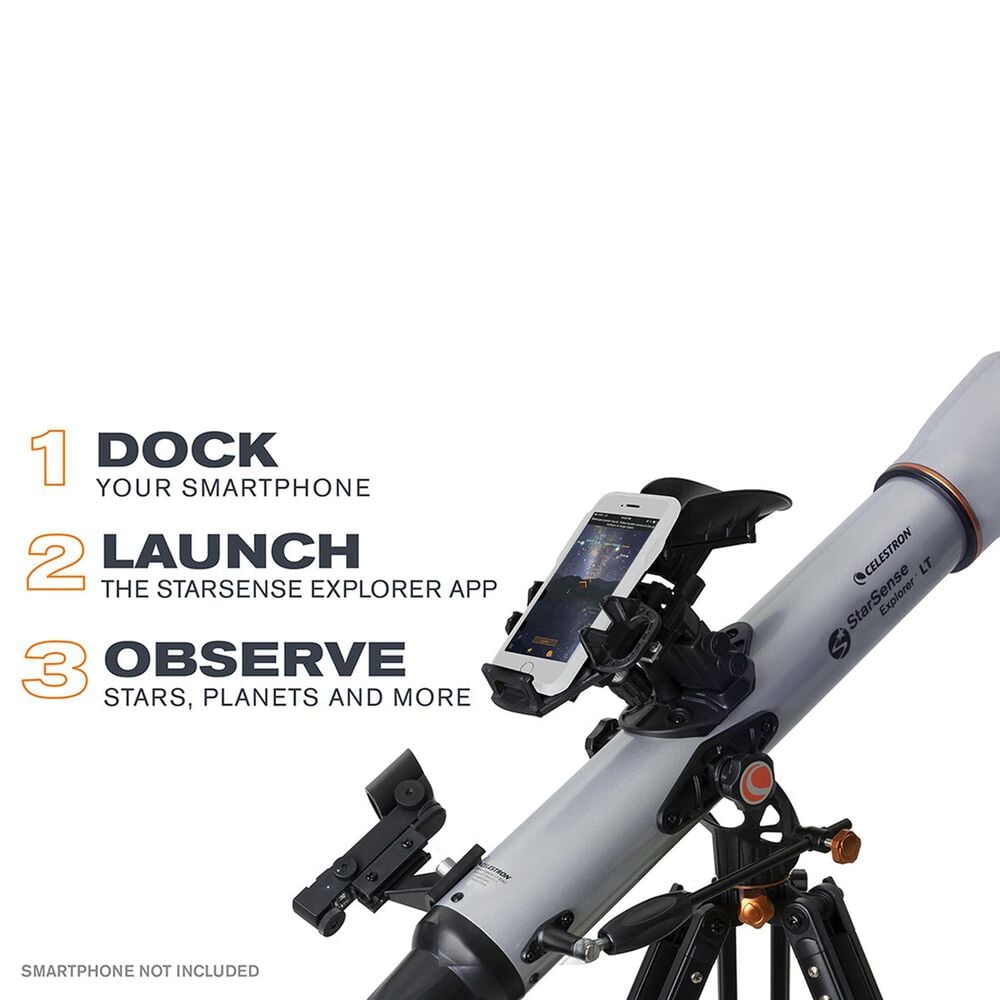 Celestron Starsense Explorer LT 80AZ Smartphone App-Enabled Refractor Telescope in Silver, , large