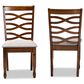 Baxton Studio Lanier Side Chair with Grey Cushion in Walnut Brown (Set of 2), , large