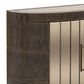 Bassett Mirror Company Serrano 4-Door Hall Cabinet in Rich Chocolate Brown and Bronze, , large