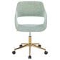Lumisource Margarite Task Chair with Light Green Fabric Cushion in Gold, , large