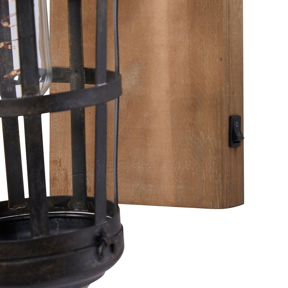 Maple and Jade 6&quot; x 15&quot; Wall Sconce in Brown and Black, , large