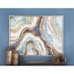 Maple and Jade 47" x 36" Enlarge Slice Geode Wall Art with Gold Frame in Blue, Brown, Teal and White, , large