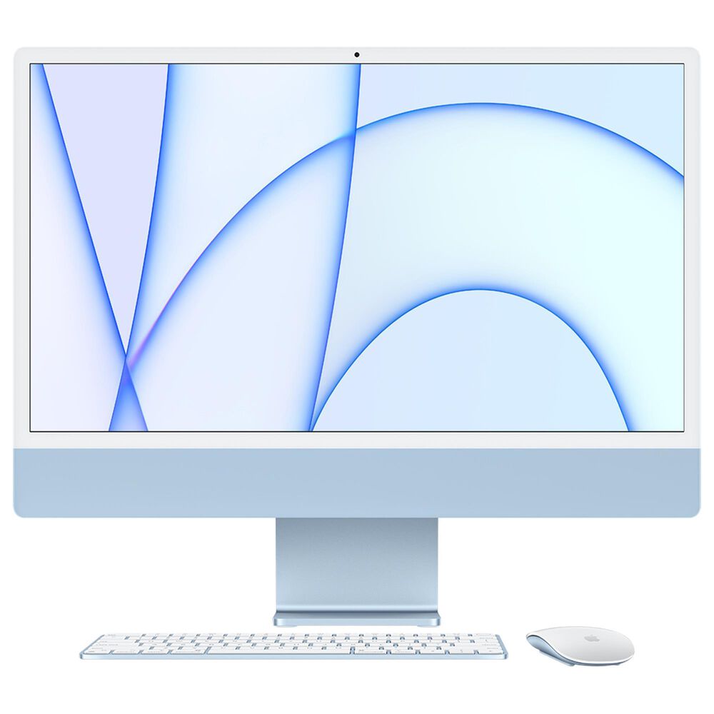 Apple 24" iMac All-In-One Desktop | Apple M1 - 8GB RAM - Apple M1 7-core - 256 GB SSD in Blue with 3 Years AppleCare, , large