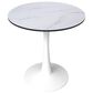 Leisuremod Leisuremod Bristol 24 round dining table White base with marbled MDF top, , large