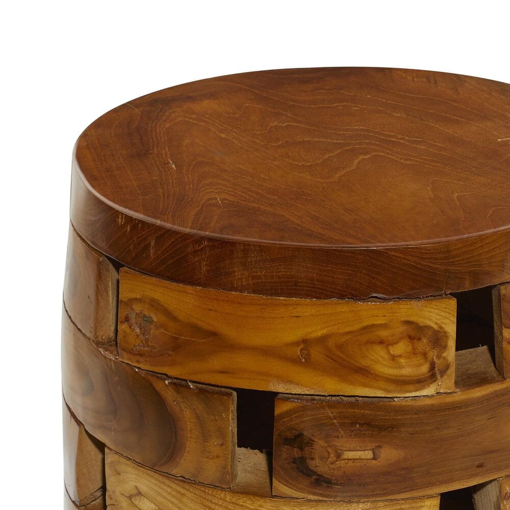 Maple and Jade Handmade Live Edge Accent End Table in Light Brown, , large