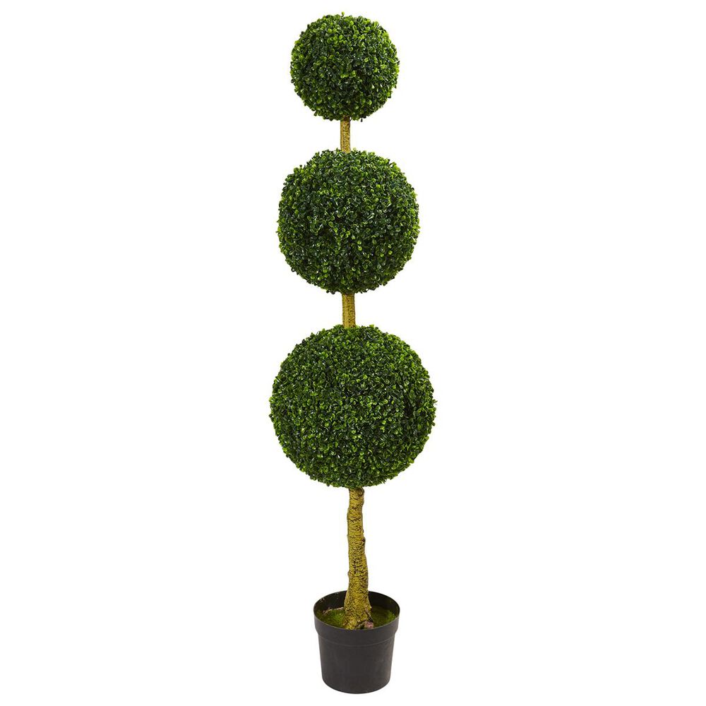 Nearly Natural Inc 5.5 Triple Ball Boxwood Artificial Topiary Tree, , large