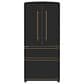 Forno Luigi 18 Cu. Ft. French Door Refrigerator with Antique Brass Handles in Black, , large
