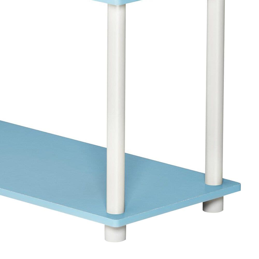 HOMLUX 3-Tier Compact Open Storage Bookshelf in Light Blue and White, , large