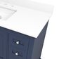 Lexora Home Dukes 48" Single Bathroom Vanity in Navy Blue with 2 cm White Quartz Top and Rectangular Sink, , large