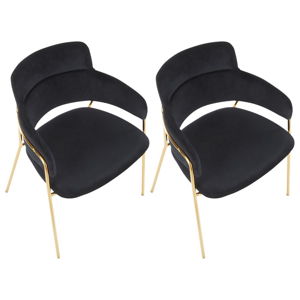 Lumisource Napoli Chair in Black and Gold &#40;Set of 2&#41;, , large