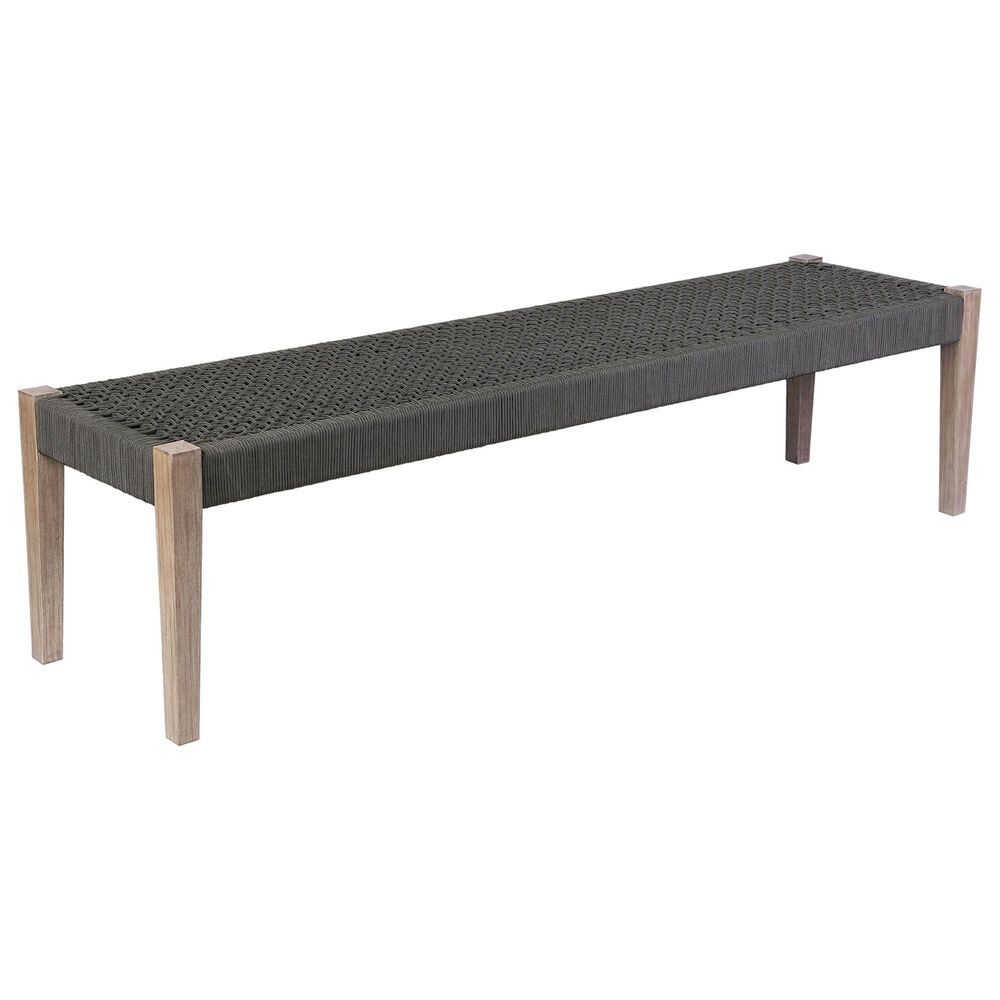 Armen Living Rhett Patio Bench in Charcoal, , large