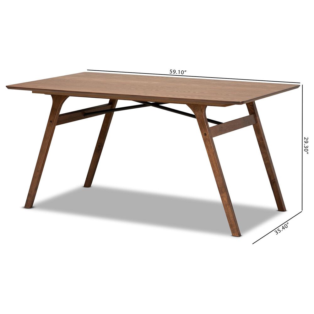 Baxton Studio Saxton Dining Table in Walnut Brown - Table Only, , large