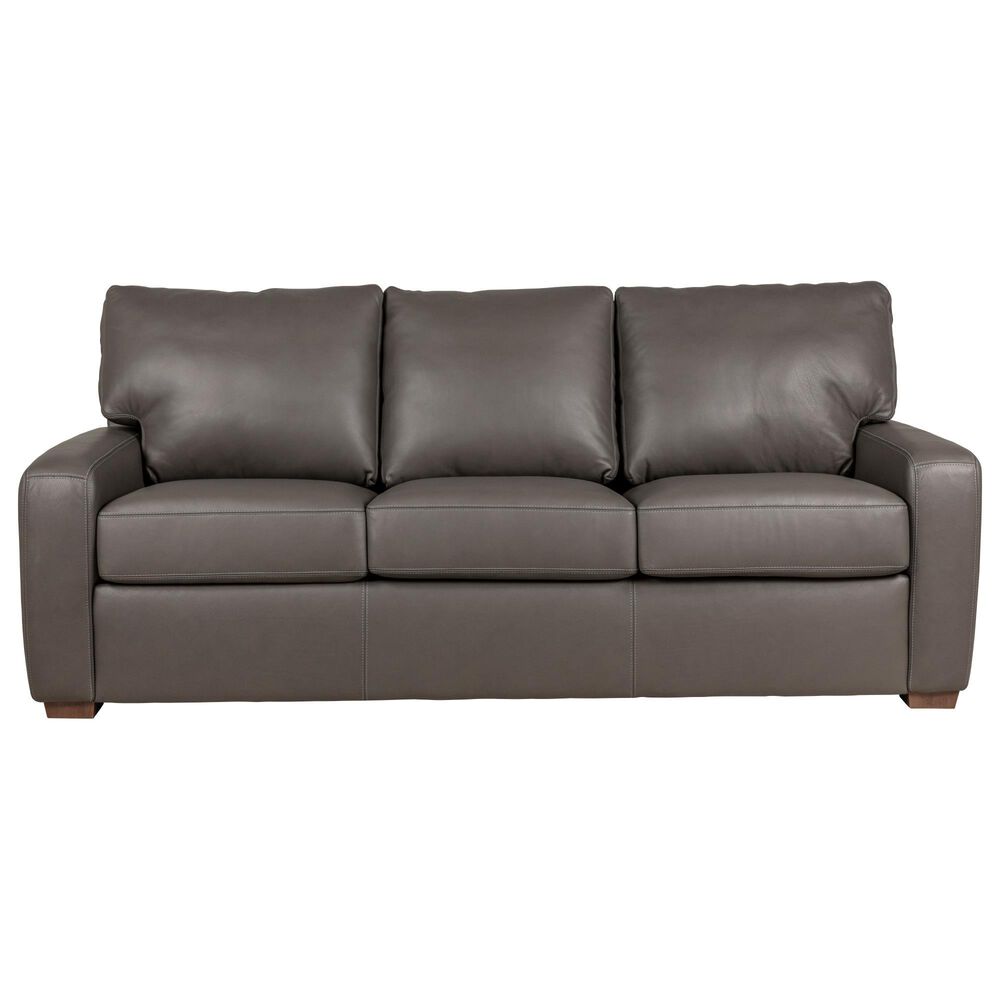American Leather Camryn 83" 3-Seat Leather Sofa in Bison Charcoal, , large