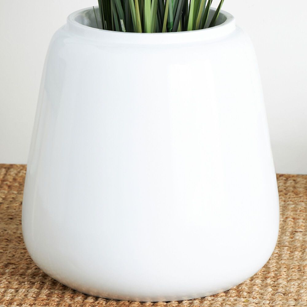 Maple and Jade 20&quot; Short Floor Decorative Vase in Polished White, , large