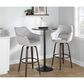 LumiSource Mustang 30" Swivel Bar Stool with Grey Fabric Upholstery in Glazed Walnut and Black (Set of 2), , large