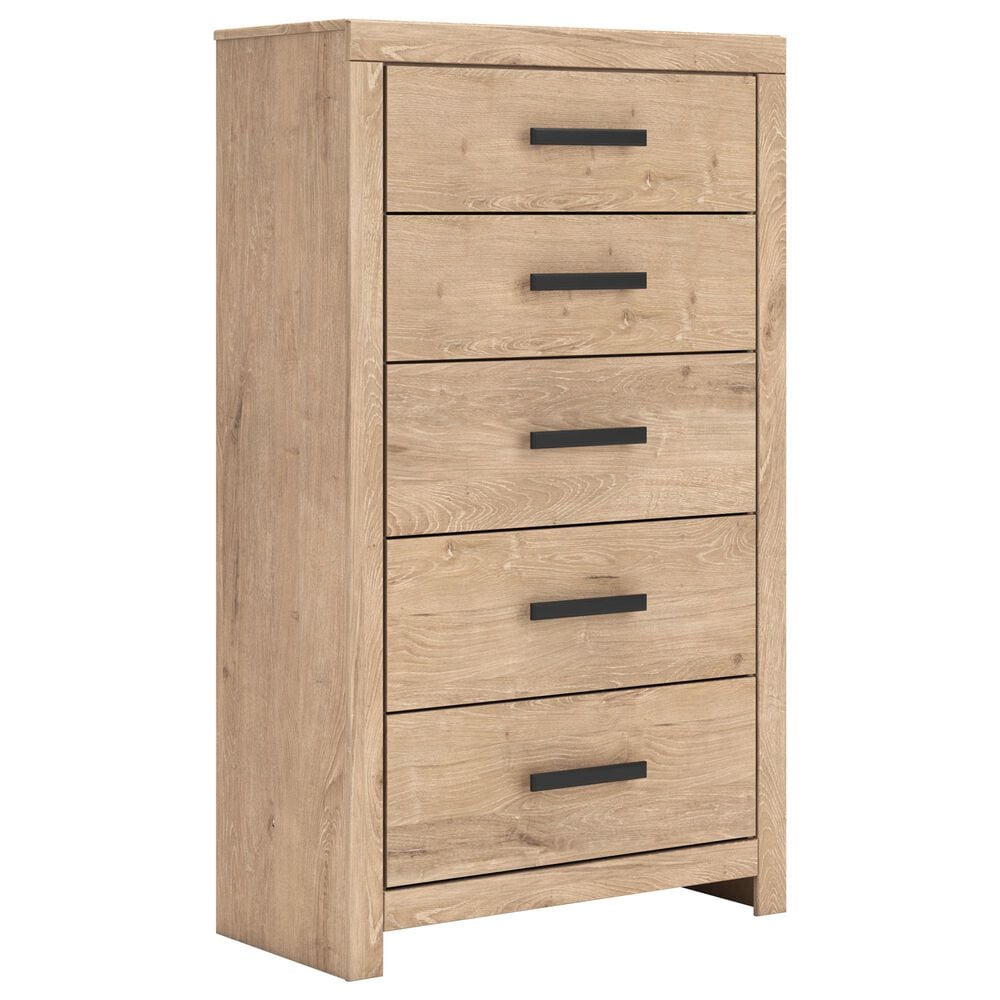 Ashley Sanginlane 5-Drawer Chest in Tan, , large