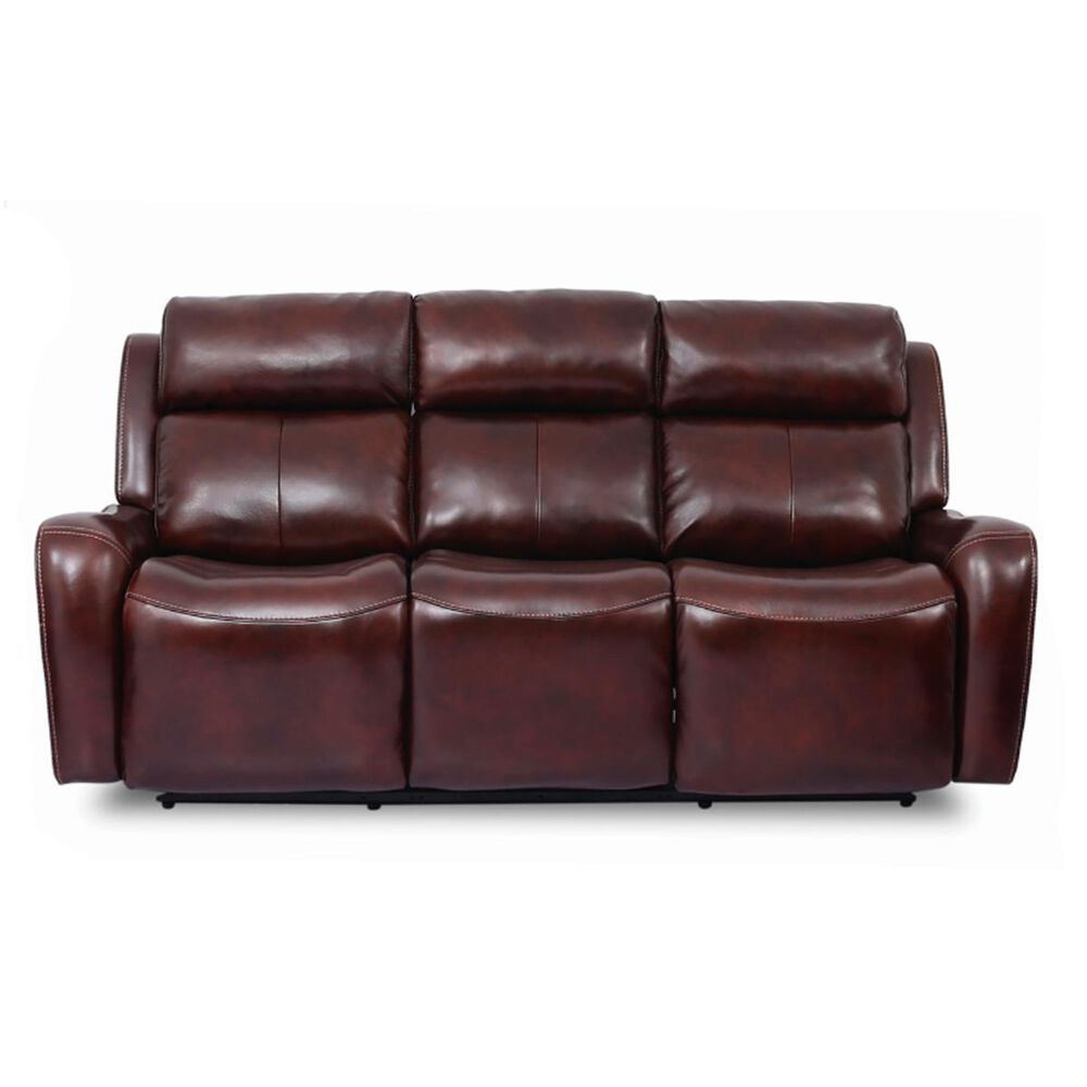 Oxford Furniture Power Reclining Sofa with Power Headrest in Mahogany, , large