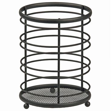 Home Basics Cutlery Holder with Mesh Bottom in Black, , large