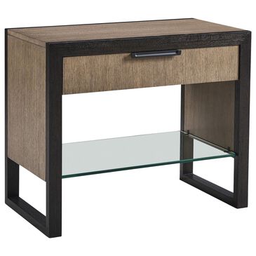 Lexington Furniture Zanzibar Ruso 1-Drawer Open Nightstand in Medium Taupe, Espresso and Dark Umber, , large