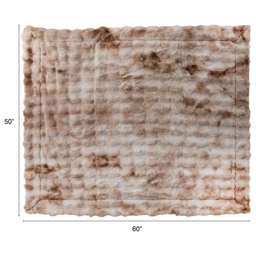 Teak Interiors 50&quot; x 60&quot; Throw with Acid Wash Effect in Brown and Cream, , large