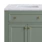 James Martin Vanities Chicago 30" Single Bathroom Vanity in Smokey Celadon with 3 cm Carrara White Marble Top and Rectangular Sink, , large