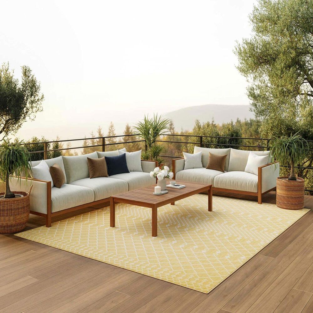 Nourison Positano Southwestern Yellow 7&#39; x 10&#39; Indoor/Outdoor Area Rug, , large