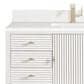 James Martin Vanities Myrrin 48" Vanity in Bright White with Single Hole and 3 cm White Zeus Quartz Top & Backsplash, , large