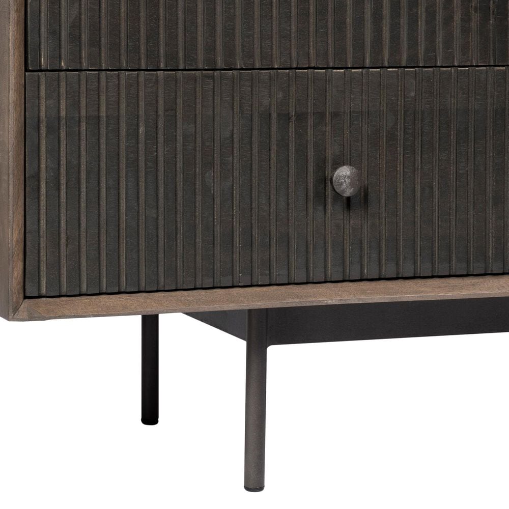 Mercana Grace 6-Drawer Sideboard in Medium Brown, Dark Brown and Matte Black, , large