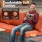HOMLUX 5-Piece Patio Conversation Set with Two Ottomans in Orange Red, , large