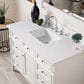 James Martin Brittany 48" Single Bathroom Vanity in Bright White with 3 cm White Zeus Quartz Top and Rectangular Sink, , large