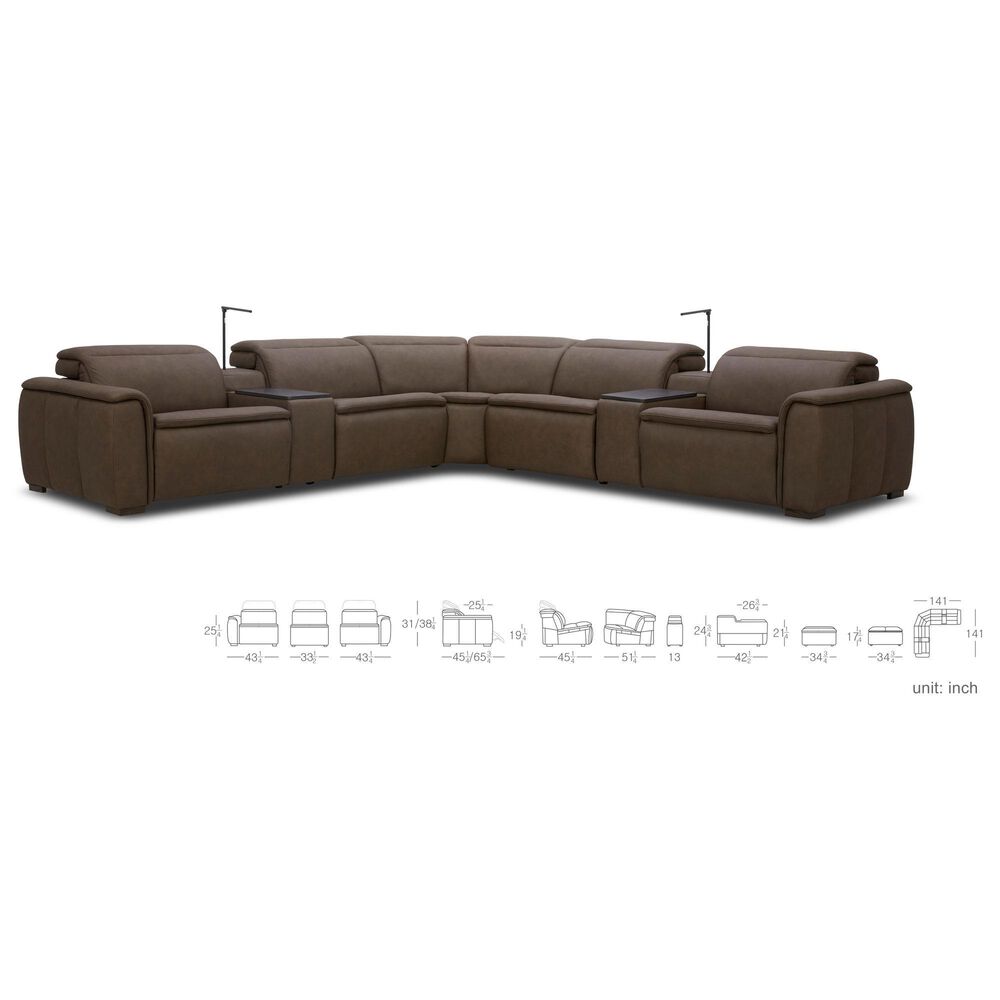Interlochen 6-Piece Leather Power Reclining Sectional with Power Headrests, , large
