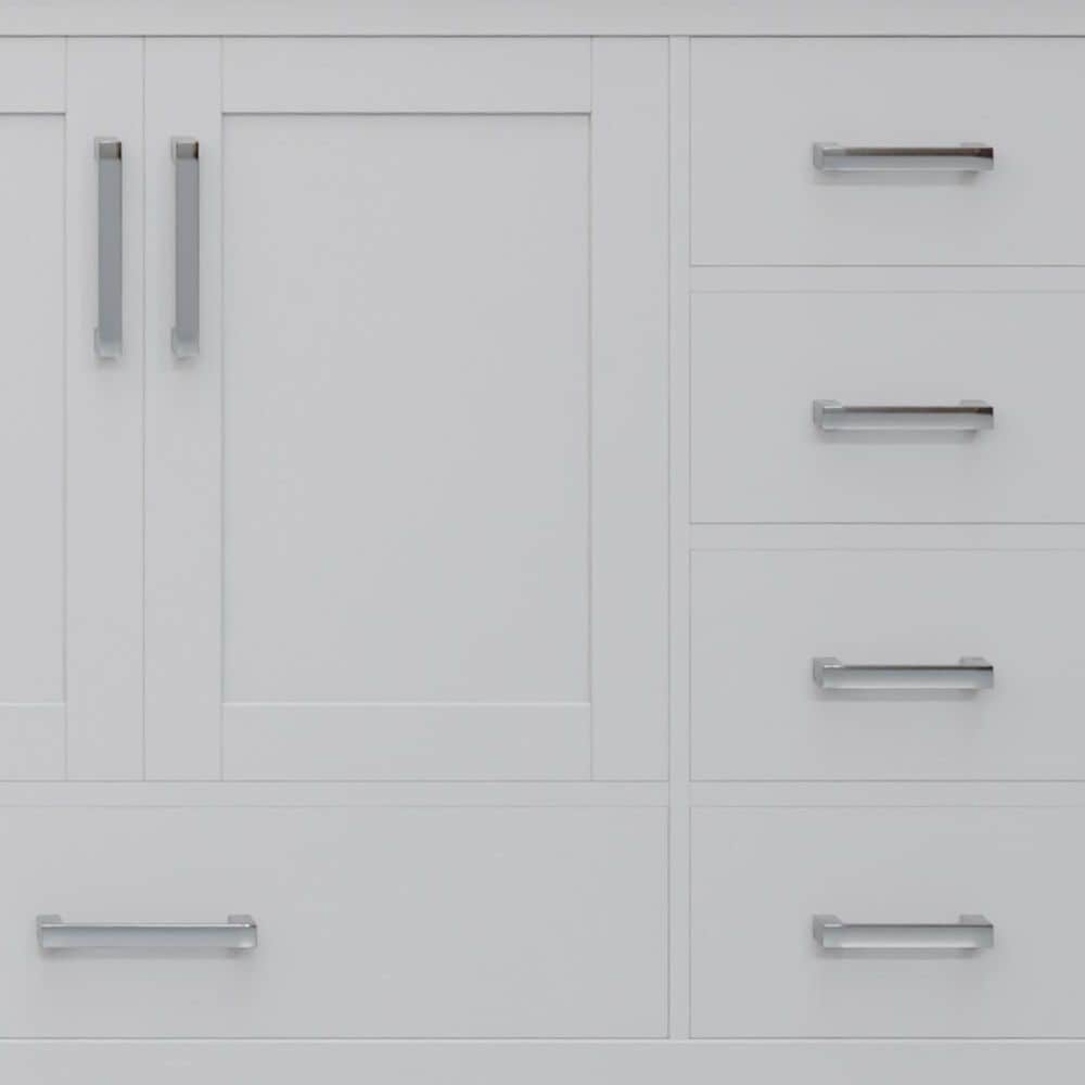 Lexora Home Jacques 84" Double Bathroom Vanity in White with 2 cm White Quartz Top and Rectangular Sinks, , large